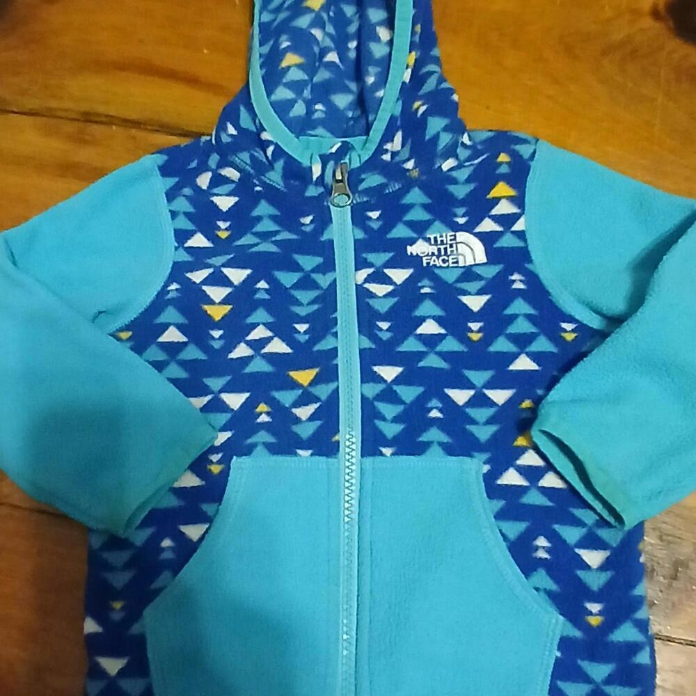 The North Face Infant 6-12 Month Blue Patterned Fleece Hoodie